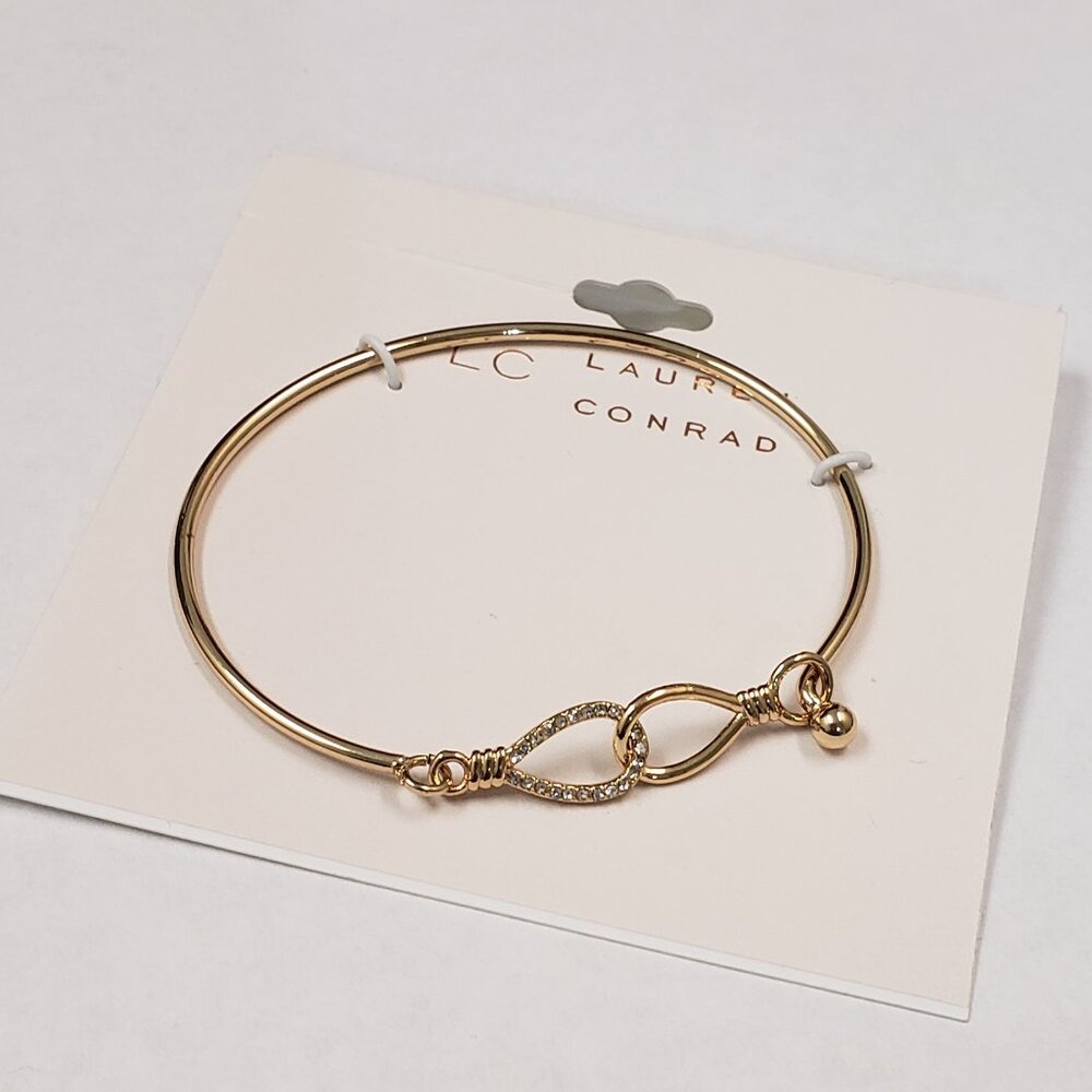LC Lauren Conrad, NWT, gold tone rhinestone double knot fashion bracelet